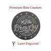 Round Slate Coaster with Logo