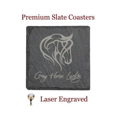 Square Slate Coaster with Logo