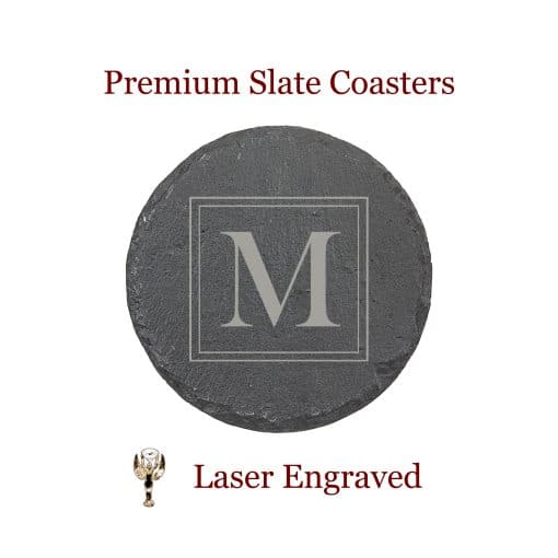 Square Monogram Slate Coasters