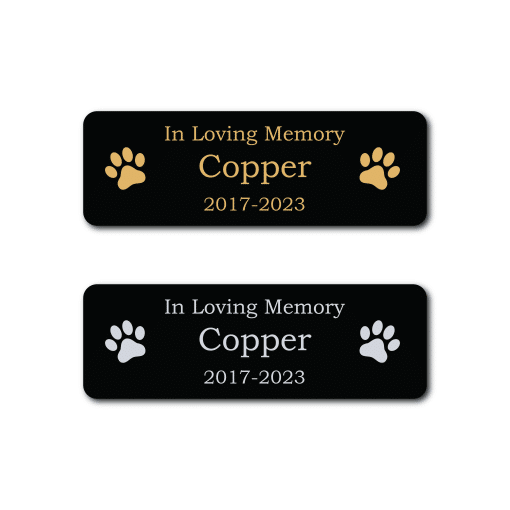 Laser Engraved Pet Urn Plate for Ash Box with Paw Prints