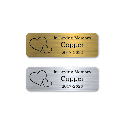 Custom Urn Plaque with Hearts