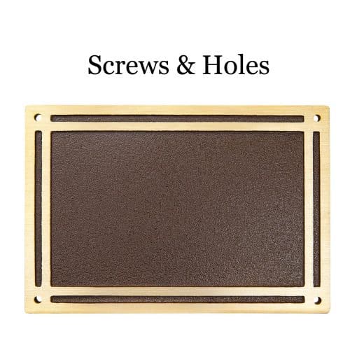 Cast Plaque with Screws and Holes for Mounting