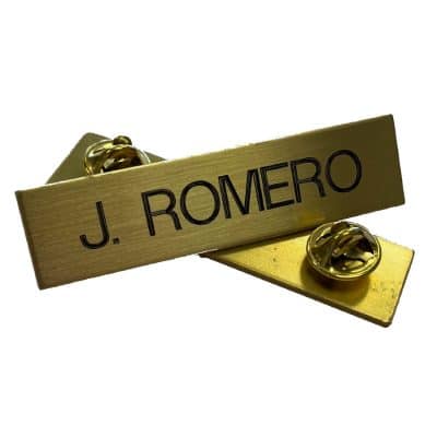 Gold Uniform Name Tag with 1 Line of Engraving