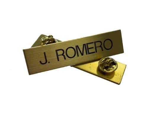 Gold Uniform Name Tag with 1 Line of Engraving