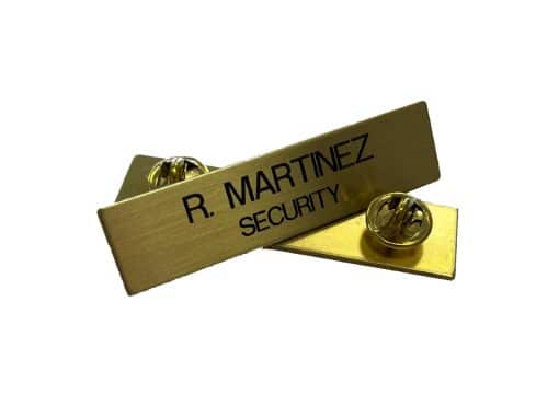 Gold Uniform Name Tag with 2 Lines of Engraving