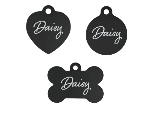 Black Engraved Pet Tags