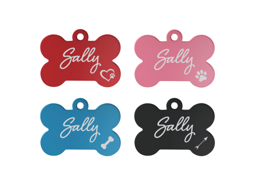 Cute Dog Bone Pet Tags with Paw Prints