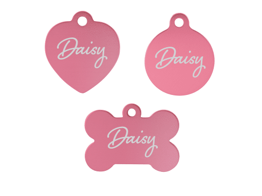 Pink Engraved Pet Tags