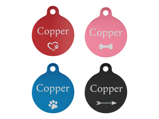 Round Pet Tag with Paw Print