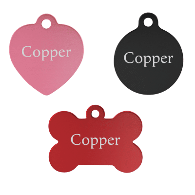 Engraved Pet Tags with Block Font