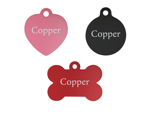 Engraved Pet Tags with Block Font