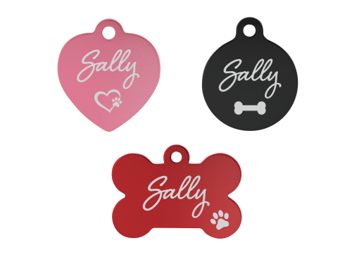Engraved Pet Tags with Symbols - Script