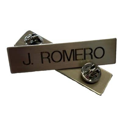 Silver Uniform Name Tag with 1 Line of Engraving