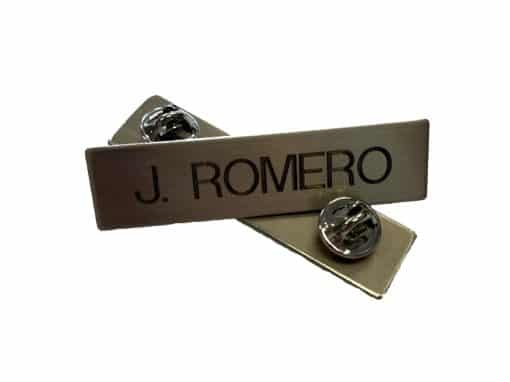 Silver Uniform Name Tag with 1 Line of Engraving