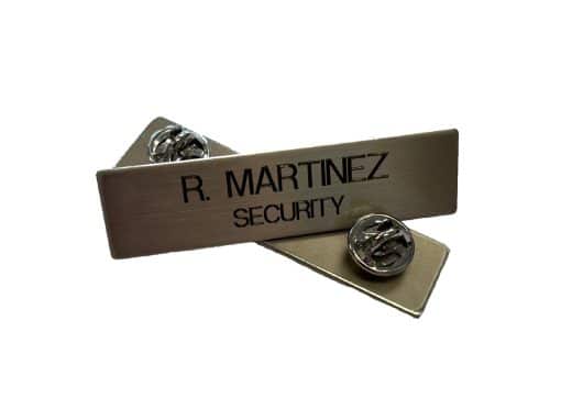 Silver Uniform Name Tag with 2 Lines of Engraving