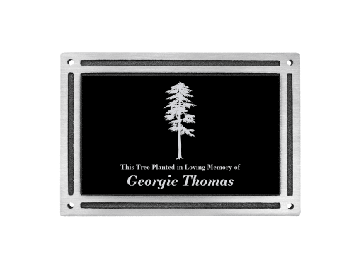 Realistic Tree Memorial Plaque in Silver Finish
