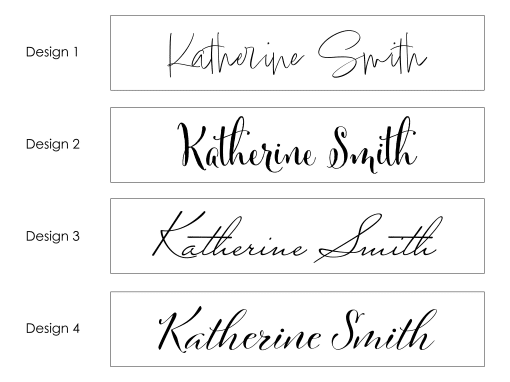 Handwritten Desk Wedge Design Options