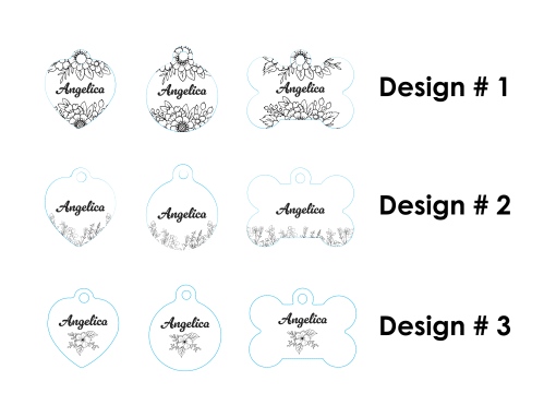 Floral Pet Tag Designs