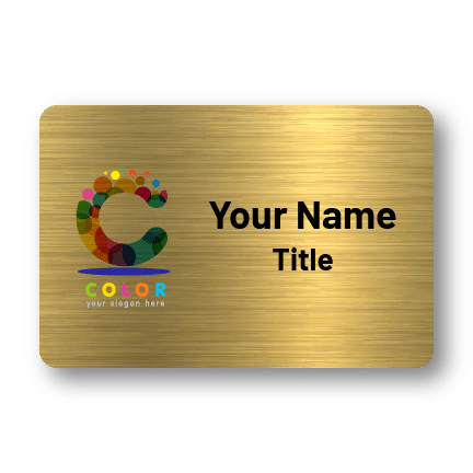 2x3 Gold Name Tag with Company Logo