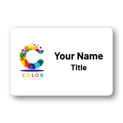 2x3 White Name Tag with Company Logo