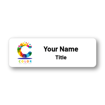 1x3 White Name Tag with Company Logo