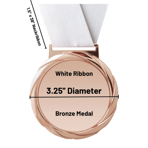 Bronze Mega Medal with White Neckribbon