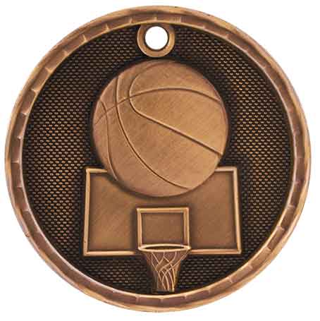 Bronze Basketball Antique Medal