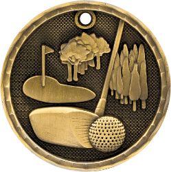 Gold Golf Antique Medal