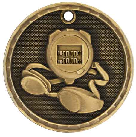 Gold Swimming Antique Medal