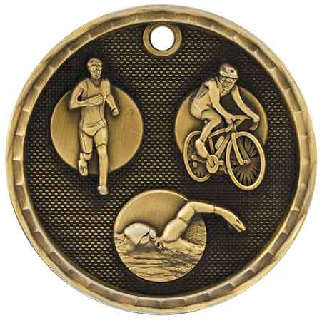 Gold Triathlon Antique Medal