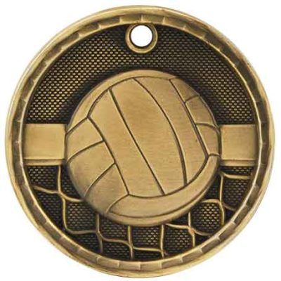 Gold Volleyball Antique Medal