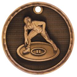Bronze Wrestling Antique Medal