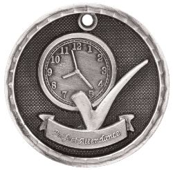 Silver Perfect Attendance Antique Medal