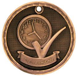 Bronze Perfect Attendance Antique Medal