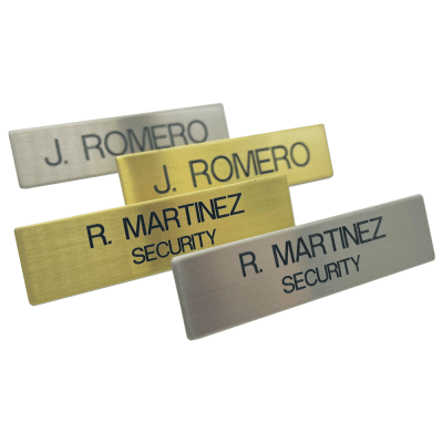 Uniform Name Tags with Clutch Backing