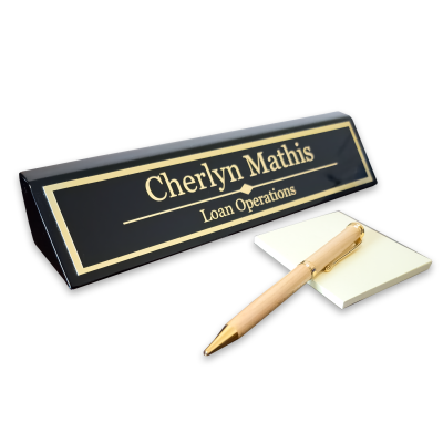 Custom Desk Wedge Name Plate