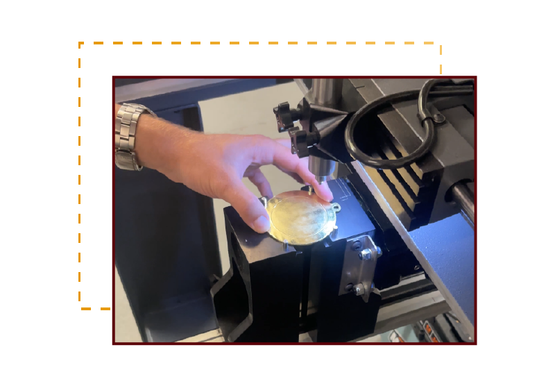 Securing Item in the diamond engraver.