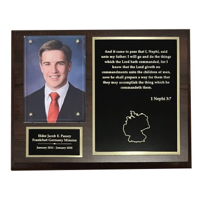 Traditional Missionary Plaque with Gold Lettering