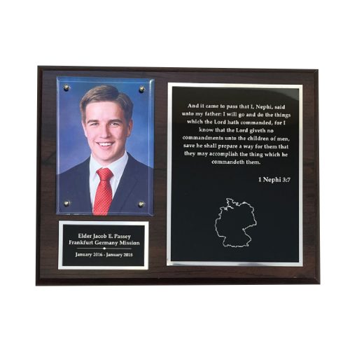Traditional Missionary Plaque with Silver Lettering
