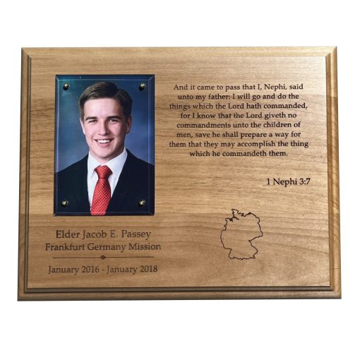 Solid Wood Missionary Plaque with Laser Engravings
