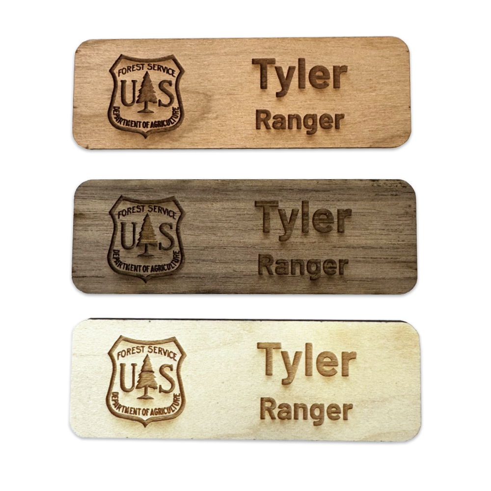 Wood Name Tags